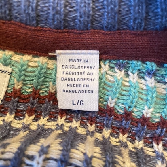 Izod Blue Patterned Men's Sweater - Picture 5 of 8